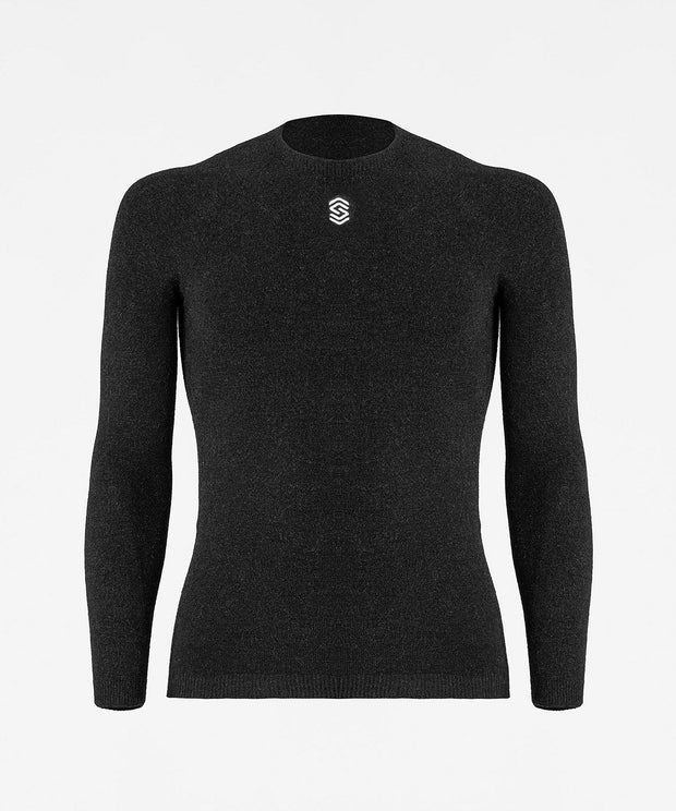 Stay Warm - Anthracite Base Layer Shirt mit rundem Ausschnitt