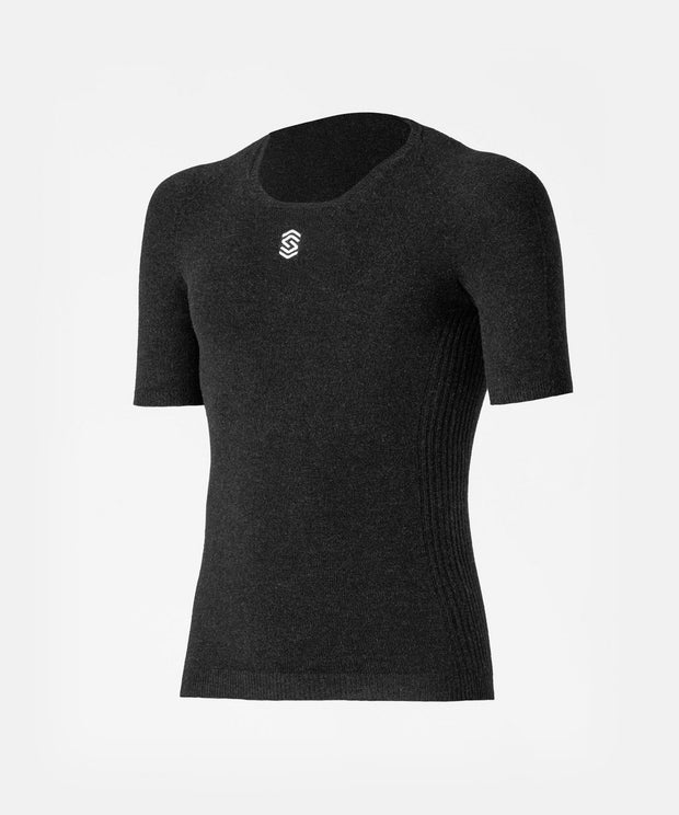 Stay Warm - Anthracite Short Sleeve Square Neck Base Layer